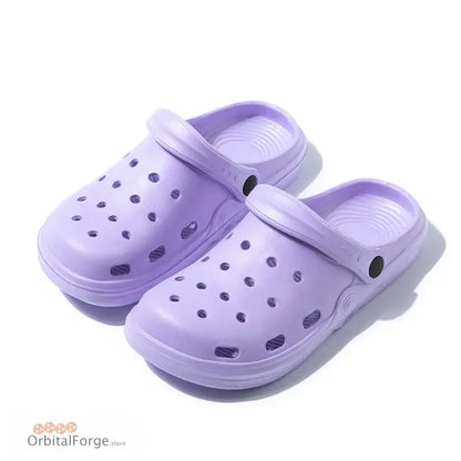 Women’s Summer Clogs - Soft EVA Thick Bottom Slides Dry Platform Garden Shoes for Beach & Home - Purple / 6.5 - 7