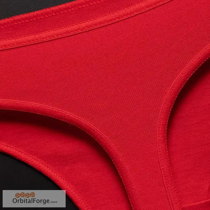 YES SIR Letters Print Red Cotton Thong - Women’s Seamless Breathable Low-Rise G-String Perfect for Sport & Everyday Wear